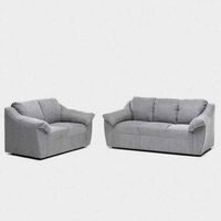 Juego de Living Cabsur Caburga Sofá 3 Cuerpos + Sofá 2 Cuerpos Felpa Gris