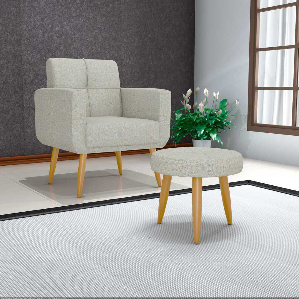 DECOCASA POLTRONA HAVANA CON PUFF G-504