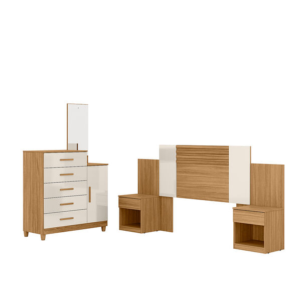 Comoda Con Espejo Di Poretti Lisboa 5C + Respaldo Ajustable
