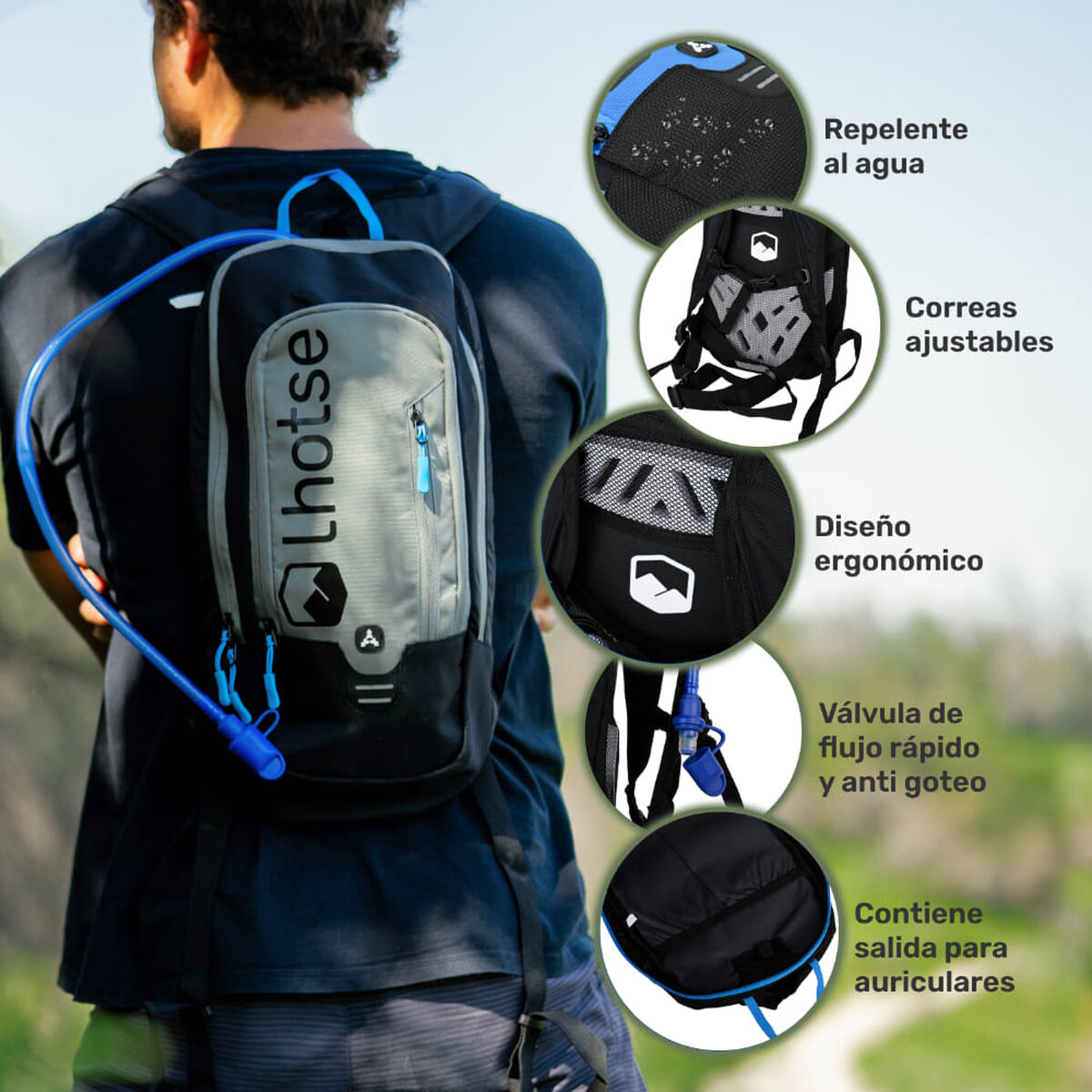 Mochila Outdoor Unisex + Bolsa de Agua Lhotse