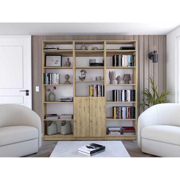 2 Estantes 5 Repisas + Estante 2 Puertas + 3 Complementos TuHome Home Macadamia