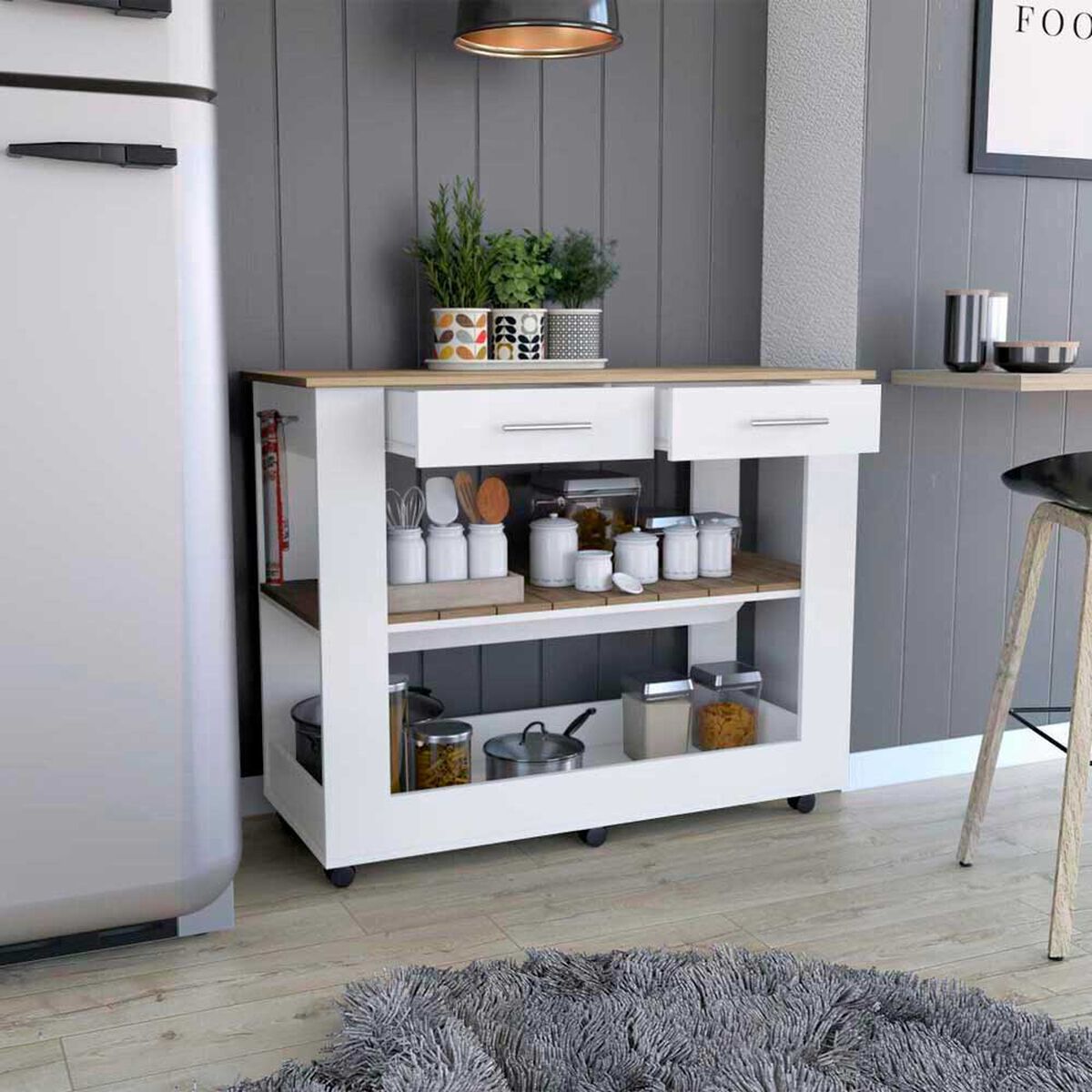 Isla de Cocina TuHome Cala 2 Cajones Blanco