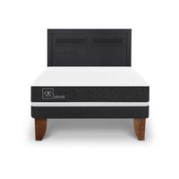 Cama Europea CIC 2 Plazas Ortopedic + Respaldo Milan Negro
