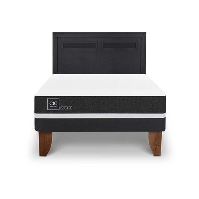 Cama Europea CIC 2 Plazas Ortopedic + Respaldo Milan Negro
