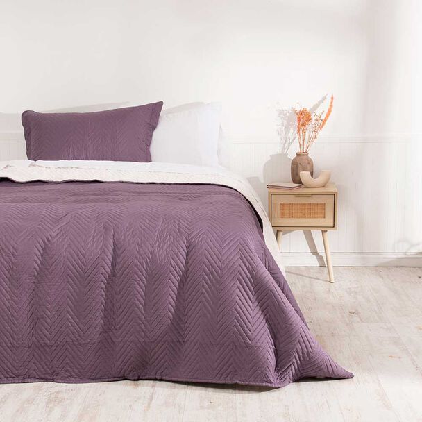 Quilt Mashini 1,5 Plazas Liso Morado