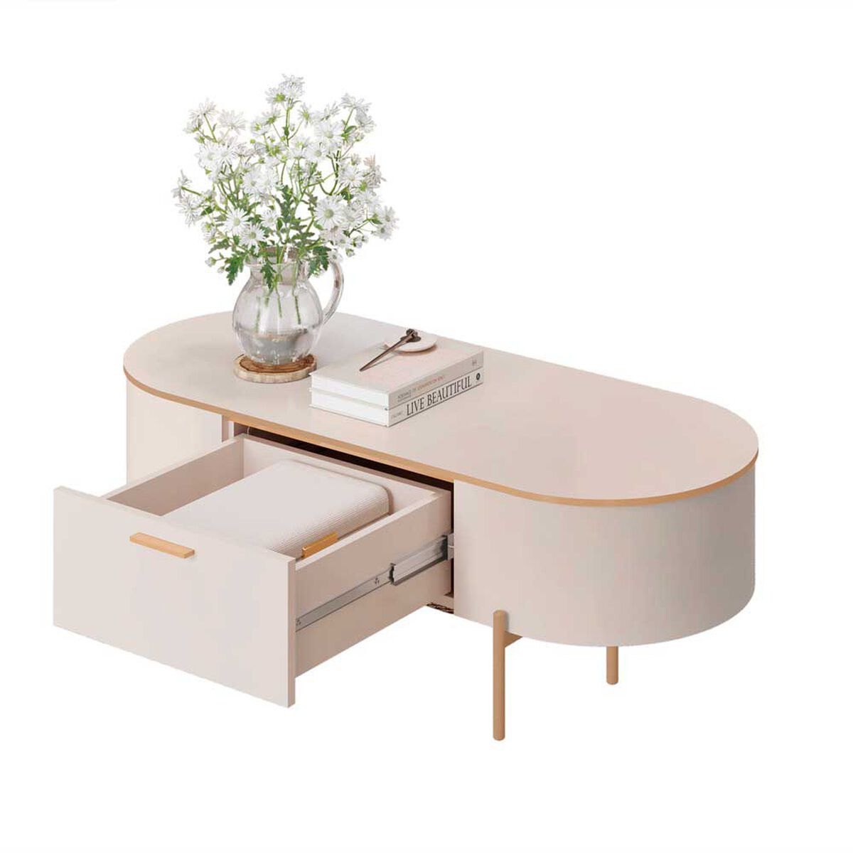 Mesa de Centro Altavision Celena Blanco Crema