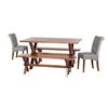 Juego de Comedor Latam Home Sevilla Oviedo 2 Sillas + 2 Bancas Velvet Gris