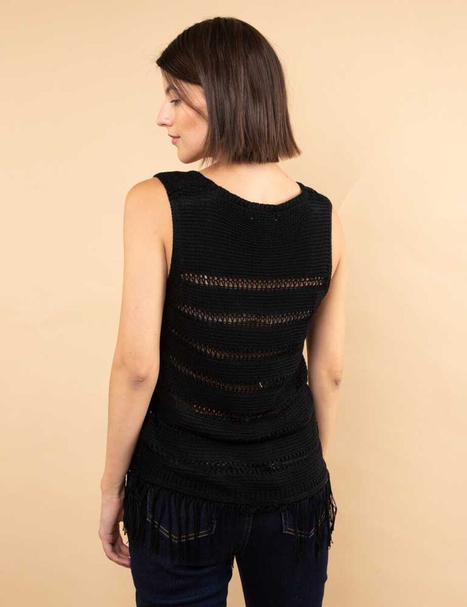 Sweater Crochet Sin Mangas Mujer Zibel