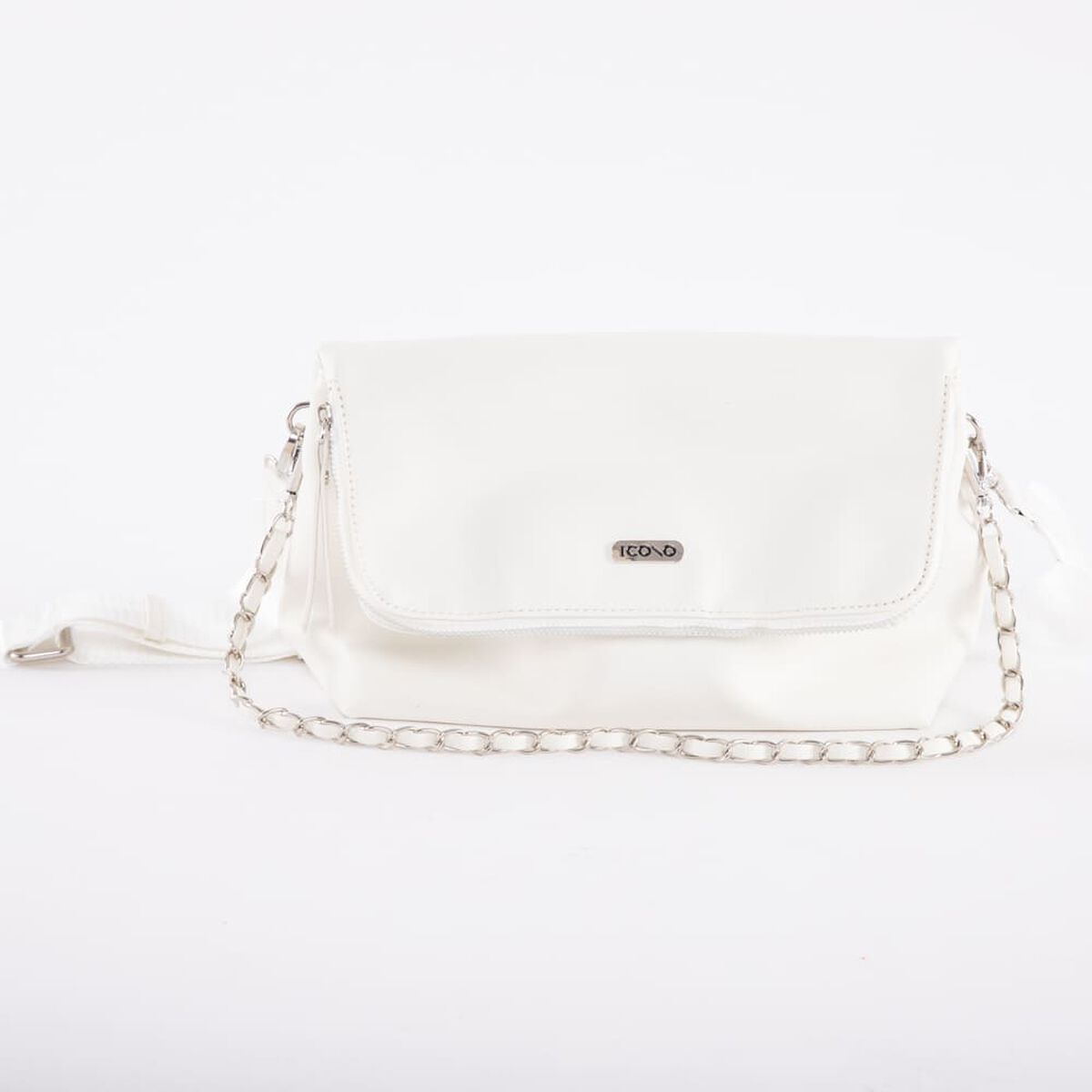 Cartera Cross Bag Blanca Eco Cuero Mujer Icono