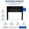 Combo Oficina Escritorio Wengue + Silla New York Negra y Azul Arthome
