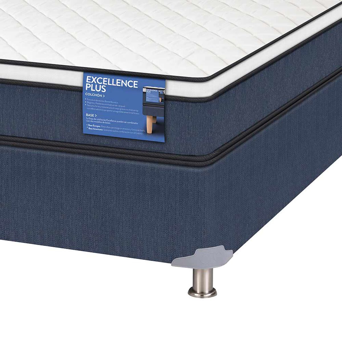 Box Americano 1.5 Plazas Excellence Plus + Mueble + Respaldo