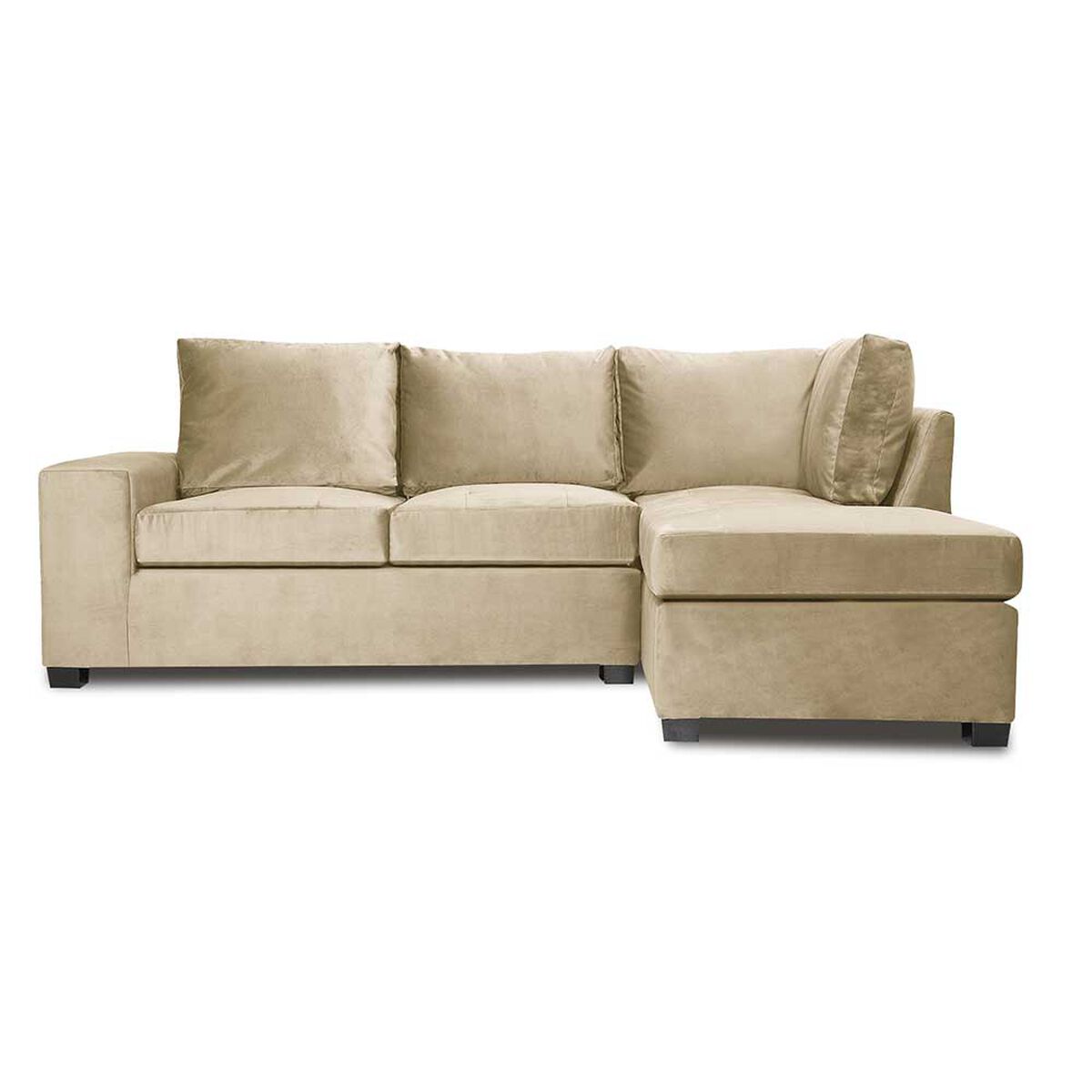 Sofá Seccional Derecho Innovamuebles Mini Senna Felpa 3 Cuerpos Beige