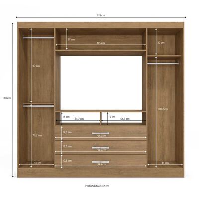 Imagen 2 del producto Clóset Yardas G584 2 Puertas 3 Cajones