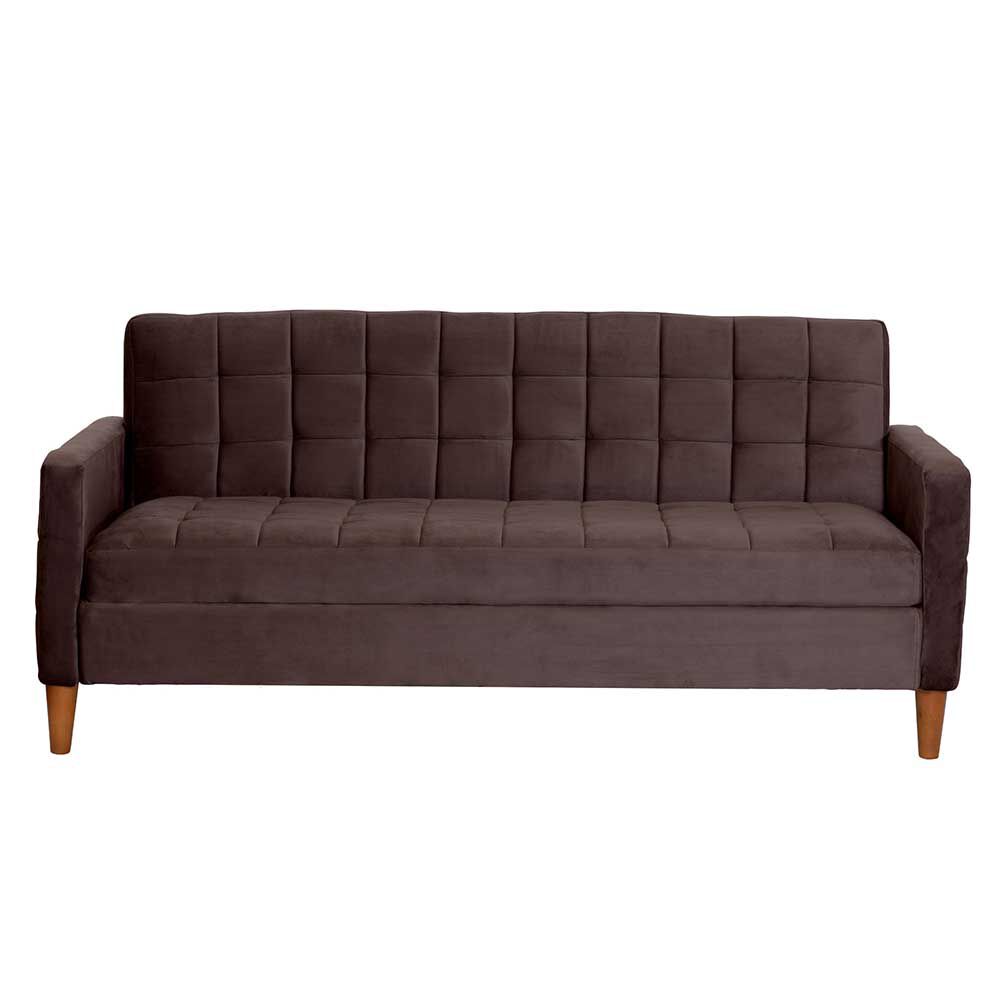 Futón Latam Home Genova Velvet 3 Cuerpos Chocolate
