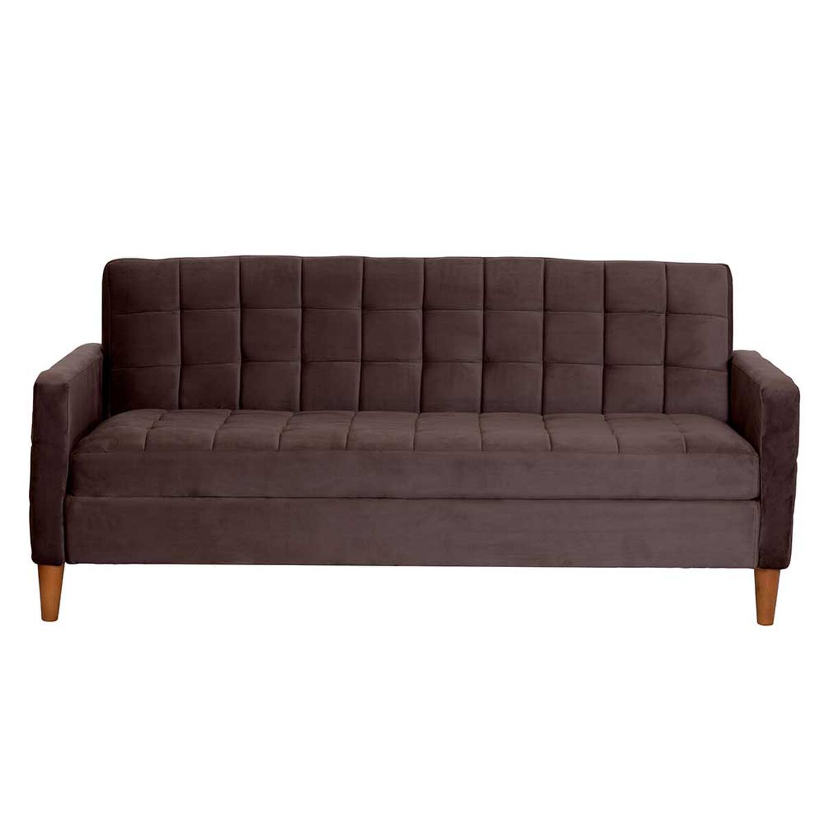Futón Latam Home Genova Velvet 3 Cuerpos Chocolate