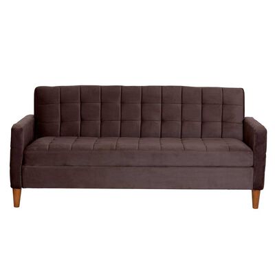 Futón Latam Home Genova Velvet 3 Cuerpos Chocolate