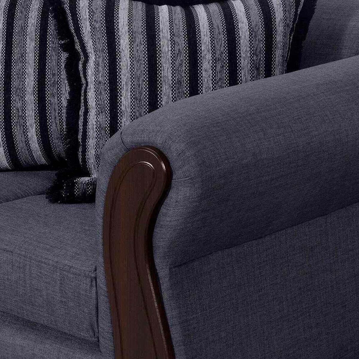 Juego de Living Black Factory Sofia 5 Cuerpos Marengo