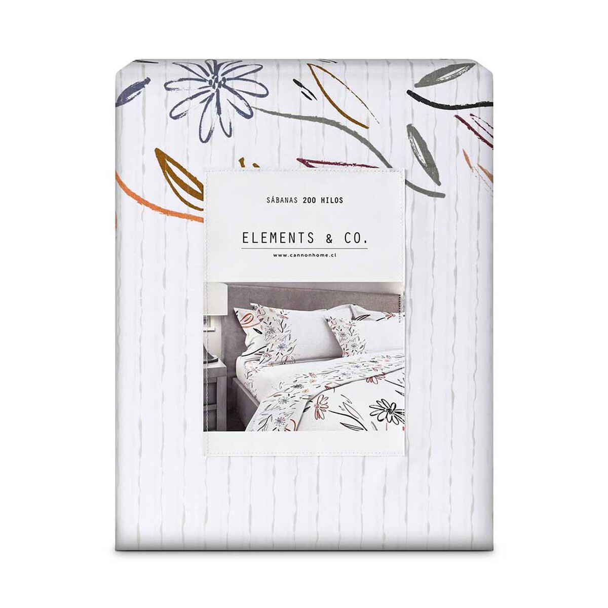 Juego de Sábanas Estampado Elements & Co 200 Hilos King Tracing