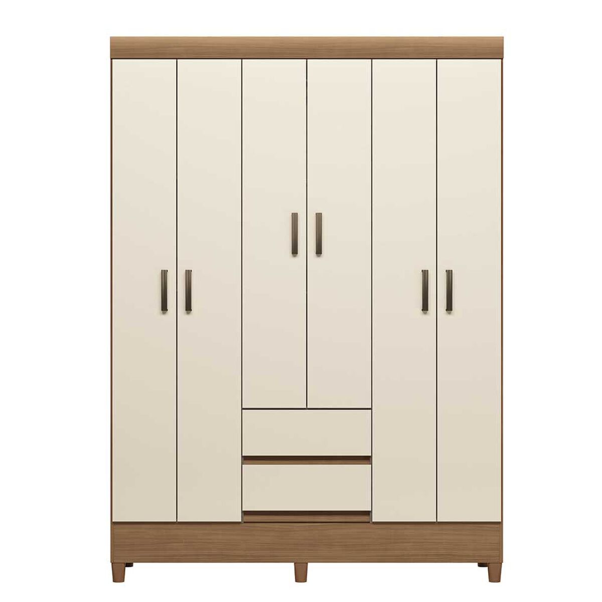 Clóset Casanova Fit 6 Puertas 2 Cajones Jequitiba Blanco
