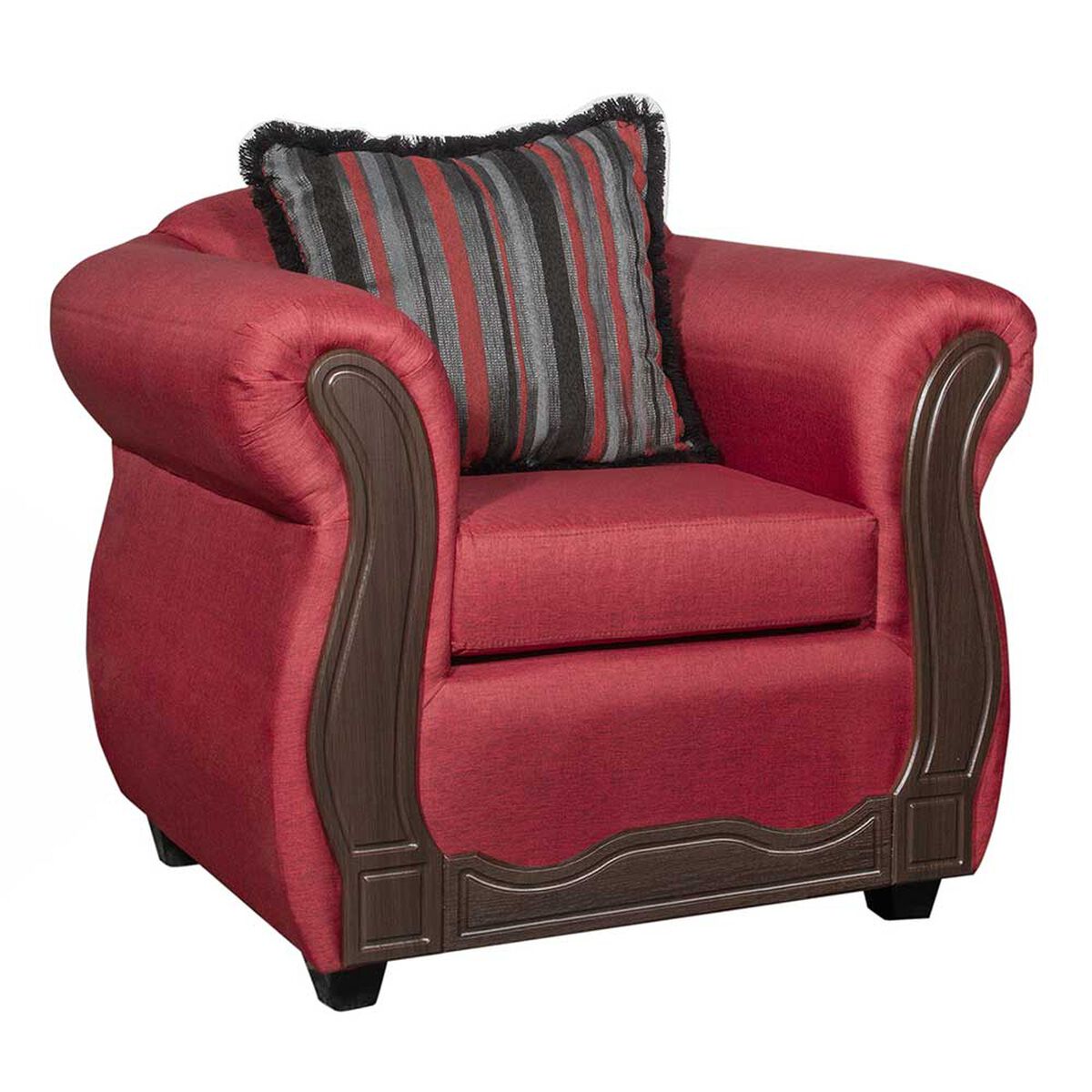 Juego de Living Black Factory Sofia 4 Cuerpos Burdeo