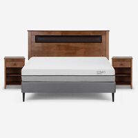 Cama Europea Rosen Full Pratta + Respaldo Ferrara + 2 Veladores