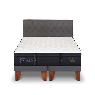 Cama Europea CIC Base Dividida King Grand Premium + Respaldo Kavery