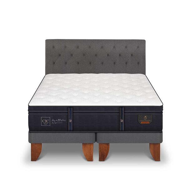Cama Europea CIC Base Dividida King Grand Premium + Respaldo Kavery