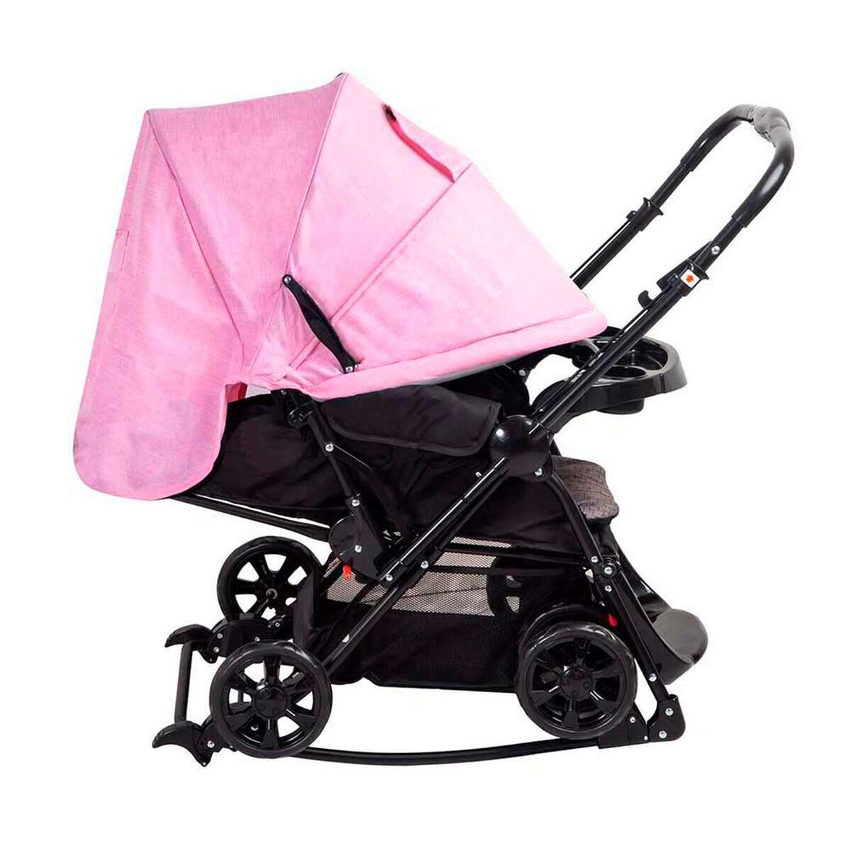 Coche Paseo Bebe Cuna Balancin SX Rosado Bebesit