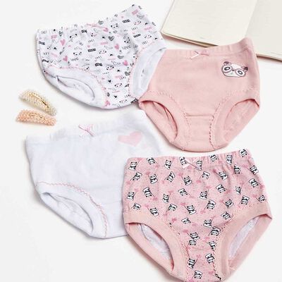 Imagen 1 del producto Pack 4 Calzones Pantaletas Niña Intime Rosado, Lila