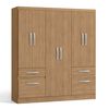 Closet Yardas Liliana 6 Puertas 4 Cajones Nogal