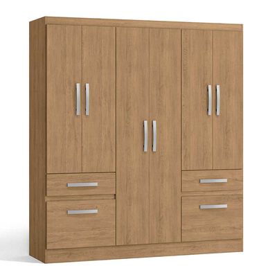 Closet Yardas Liliana 6 Puertas 4 Cajones Nogal