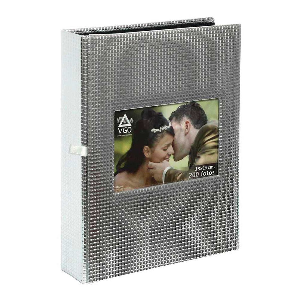 &Aacute;lbum para Fotos Cart&oacute;n Vgo Hojas Negras con Tapas Brillosas 100 FotosPlateado