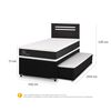 Cama Nido CIC 1,5 Plazas Ortopedic + Respaldo Munich Negro