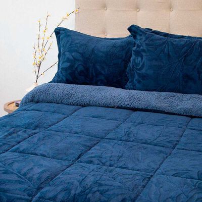 Cubrecama Doral Super King Azul Outboss Sherpa