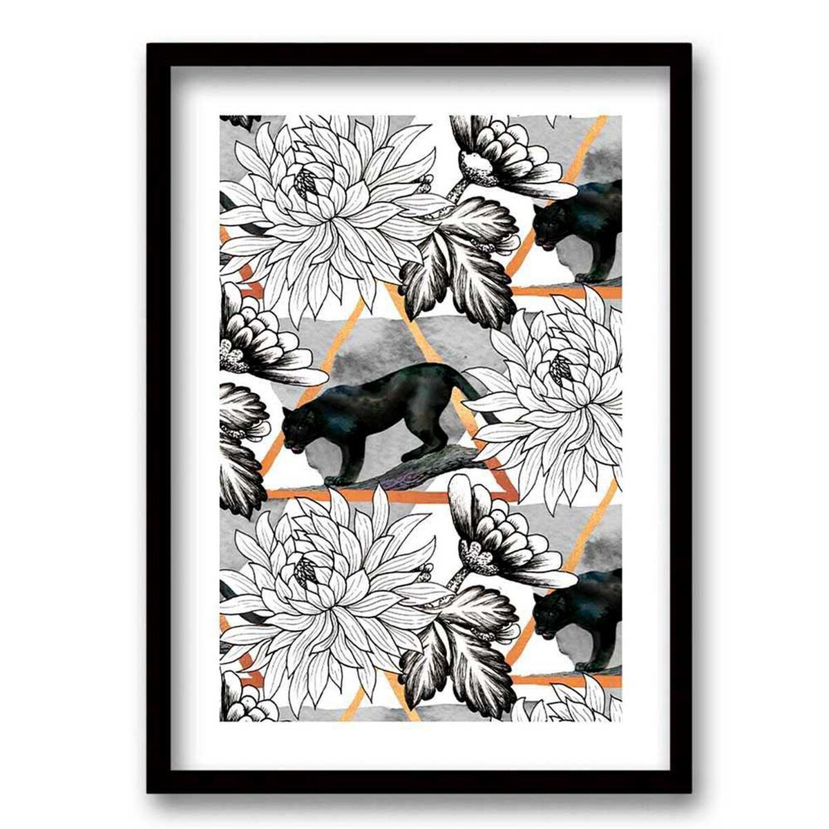 Cuadro Decorativo Retela Panteras Gold 40 x 30 cm