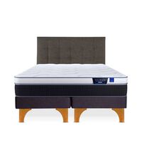Cama Europea Flex King Nexus Base Dividida + Respaldo Design Grafito