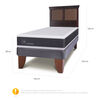 Cama Europea CIC 1,5 Plazas New Ortopedic + Respaldo New Torino Chocolate