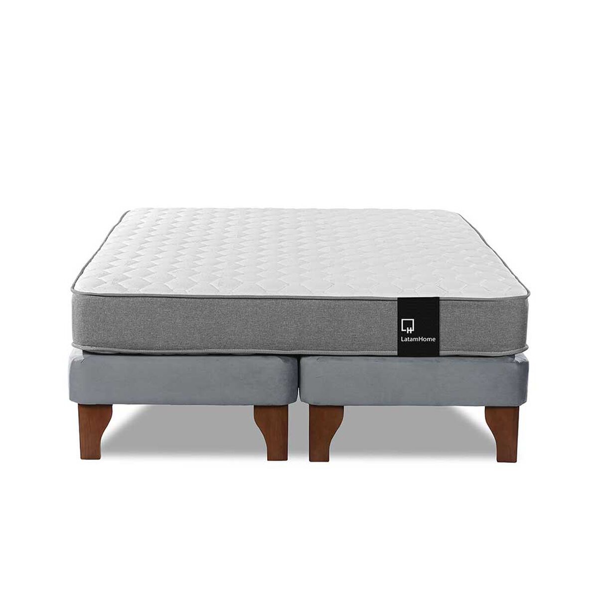 Cama Europea Latam Home Base Dividida 2 Plazas Zen Best Gris