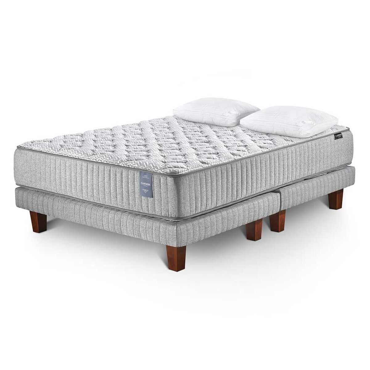 Juegos de Dormitorio Cama Europea Cannon Hybrid Visco 2 Plazas + 2 Almohadas