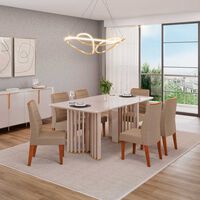 Juego de Cómedor Altavision Luma 6 Sillas Blanco Crema