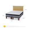 Cama Europea CIC Base Dividida 2 Plazas Ortopedic + Respaldo Dublin Mostaza