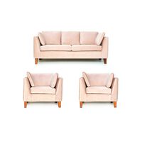 Juego de Living Barra Design Estocolmo Sofá 3 Cuerpos + Dos Sillones 1 Cuerpo Beige