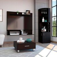 Combo Bar Esquinero + Panel TV55 + Mesa de Centro TuHome Beijing Coñac