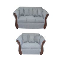 Juego de Living Diseño A&M Home Katia Sofá 3 Cuerpos + Sofá 2 Cuerpos Gris