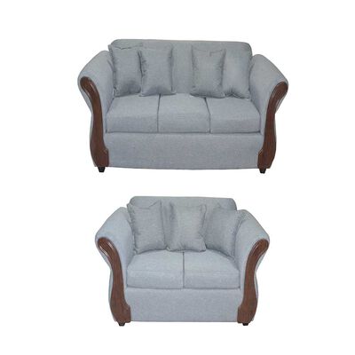 Imagen 1 del producto Juego de Living Diseño A&M Home Katia Sofá 3 Cuerpos + Sofá 2 Cuerpos Gris