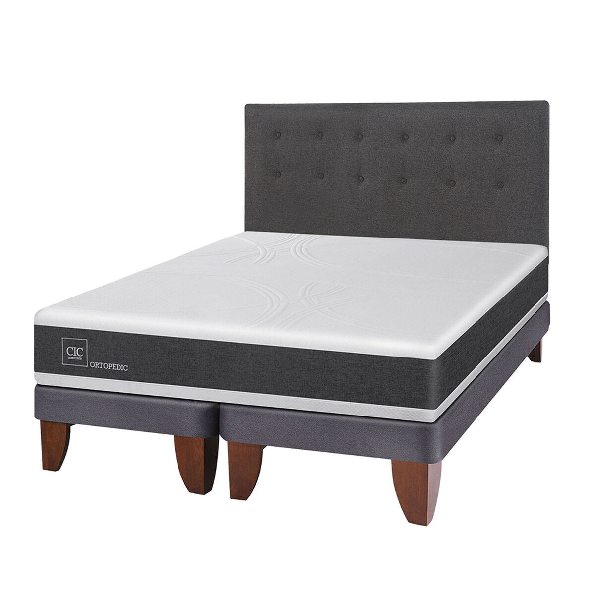 Cama Europea CIC 2 Plazas  Ortopedic + Respaldo Eufrates
