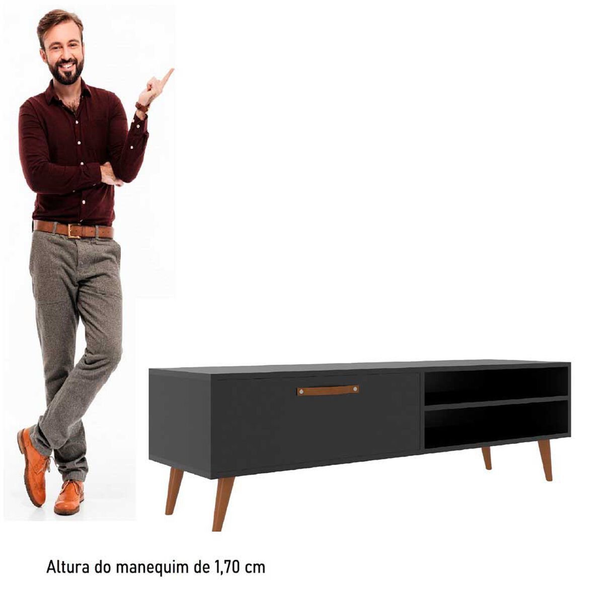 Rack TV Altavision Miami Neg Hasta 50" Negro
