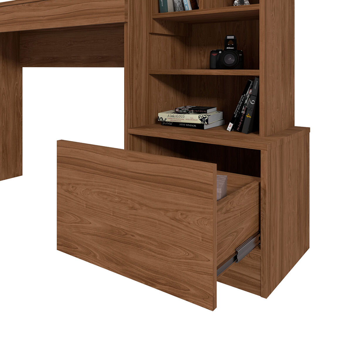 Escritorio + Estante Vekkahome Linda 1 Puerta Café