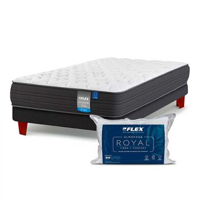 FLEX Cama Europea Flex 1.5 Plazas Europedic Dual + Almohada Royal