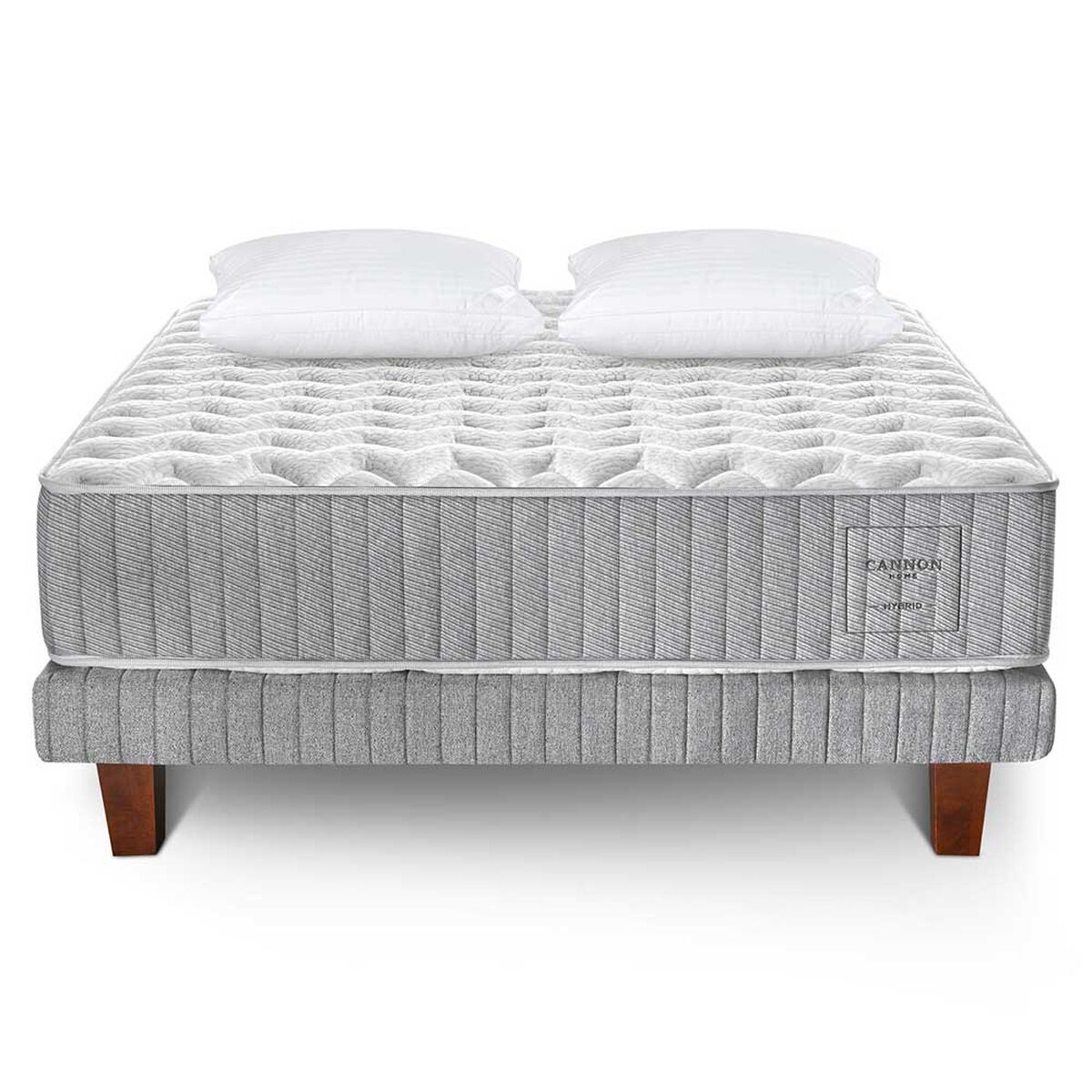 Cama Europea Cannon 2 Plazas Hybrid Cotton + Almohadas Microfibra 50x70cm